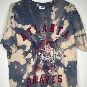 Atlanta Braves Tie dye Shirt Majestic Size L  National league Unisex